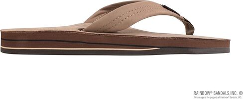 Rainbow Sandals Men's Premier Leather Double Layer with Arch Wide Strap, Two Tone Black, Men's Large / 9.5-10.5 D(M) US in Saudi Arabia