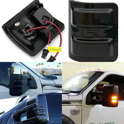 مصباح إشارة LED جانبي متسلسل للتشغيل والانعطاف متوافق مع 2008-2016 Ford F250 F350 F450 Super Duty Amber Turn Signal Lights، أضواء تشغيل بيضاء in Kuwait