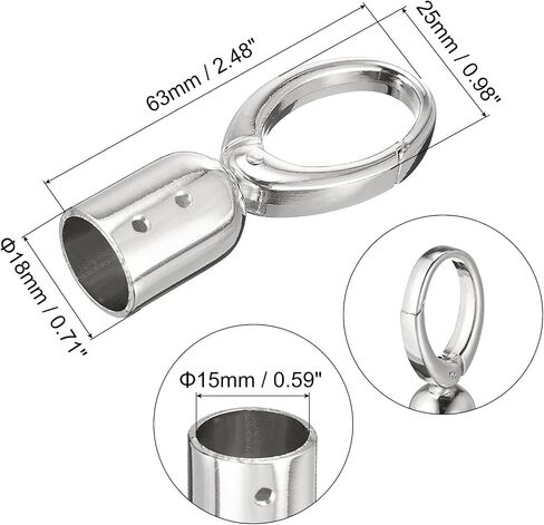 uxcell Cord End Cap, 4Pcs 0.71"/18mm End Cap Barrel Beads Terminators Cord Finding for Tassel Jewelry Making Bag Strap DIY, Bronze in Saudi Arabia