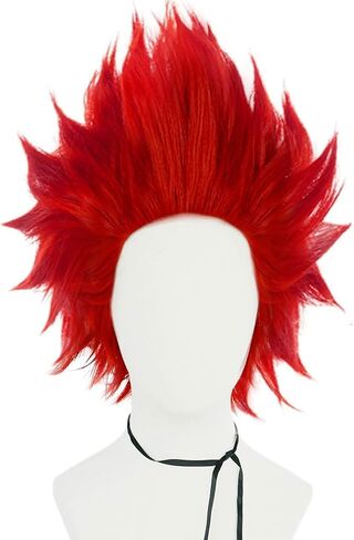 Dark Green Spiky Short Wig for Men Cosplay Dark Green Mix Color Anime Wig Short Green Wavy Dark Green Hair Wig With Bangs Synthetic Halloween Costume Wig For Party + Wig Cap in Kuwait