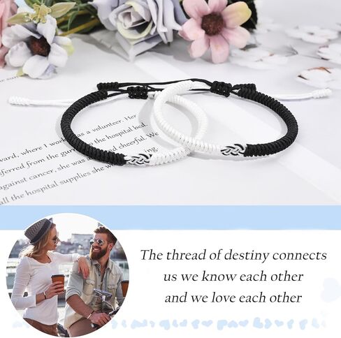 PZXHRY Couple Bracelets Red String Of Fate Bracelet Lucky Protection Long Distance Knot Handmade Matching Bracelets for Boyfriend Girlfriend Women Men in Kuwait