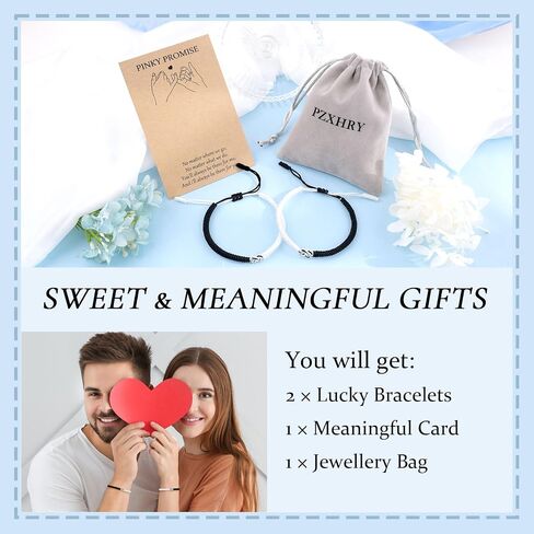 PZXHRY Couple Bracelets Red String Of Fate Bracelet Lucky Protection Long Distance Knot Handmade Matching Bracelets for Boyfriend Girlfriend Women Men in Kuwait