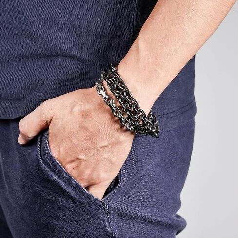 سوار رجالي من الفولاذ المقاوم للصدأ سلسلة فرانكو سلسلة كابل سوار ربط كوبي للرجال والنساء مع أساور بمشبك تبديل/جراد البحر للرجال جونميتال/فضي 7.5/8/8.5 بوصة هدية للرجال in Kuwait