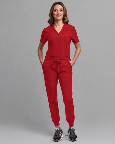 Green Town Women's Tuck-In Top/Jogger Scrub Set Medical Nursing GT 4FLEX Top and Pant in Kuwait