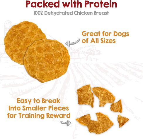 Riley's Chicken Chips for Dogs - USA-Sourced 100% Chicken Breast - 16oz in Kuwait