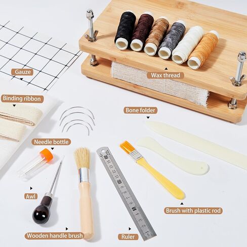 مكبس كتب خشبي من الخيزران لتجليد الكتب - آلة تجليد الكتب المحمولة ومكبس الكتب (11.6 × 7.9 بوصة) in Kuwait