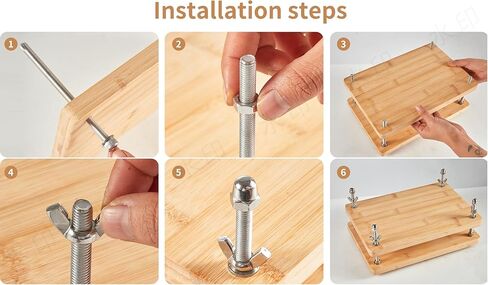 مكبس كتب خشبي من الخيزران لتجليد الكتب - آلة تجليد الكتب المحمولة ومكبس الكتب (11.6 × 7.9 بوصة) in Kuwait