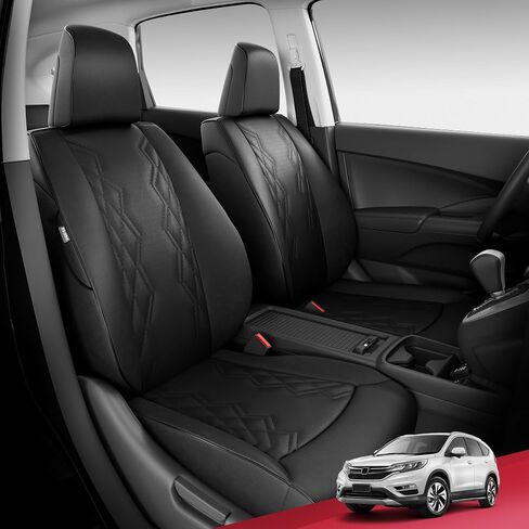 FREESOO CRV Seat Covers - Custom Fit Car Seat Covers Full Set for CRV 2017-2022 - Luxury Waterproof Leather Seat Covers for SUV - Black in Kuwait