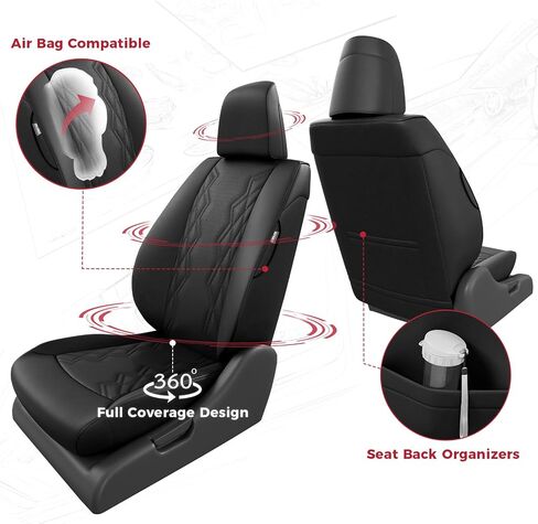 FREESOO CRV Seat Covers - Custom Fit Car Seat Covers Full Set for CRV 2017-2022 - Luxury Waterproof Leather Seat Covers for SUV - Black in Kuwait