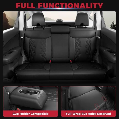 FREESOO CRV Seat Covers - Custom Fit Car Seat Covers Full Set for CRV 2017-2022 - Luxury Waterproof Leather Seat Covers for SUV - Black in Kuwait