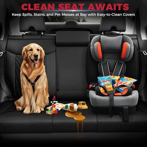 FREESOO CRV Seat Covers - Custom Fit Car Seat Covers Full Set for CRV 2017-2022 - Luxury Waterproof Leather Seat Covers for SUV - Black in Kuwait