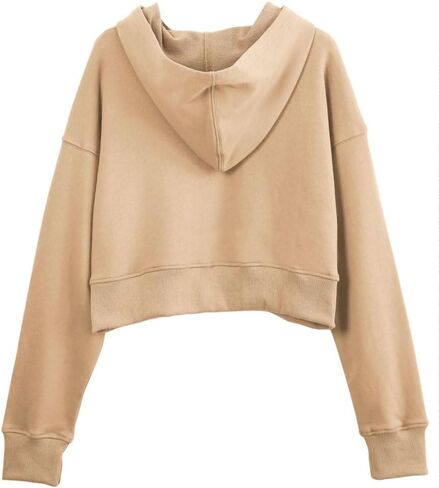 Amazhiyu Women’s Cropped Hoodie with Hood Casual Long Sleeve Crop Top Sweatshirt in Kuwait
