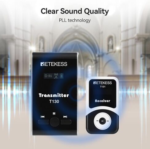 Retekess T130 Wireless Tour Guide System, Simultaneous Translation Equipment, Instant Interpretation with 2 Wireless Mic and 32-Slot Charge Case for School,Church (Case of 2 Transmitters 30 Receivers) in Saudi Arabia