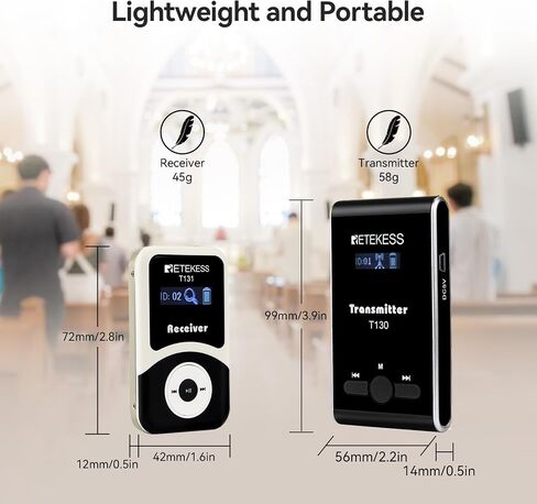 Retekess T130 Wireless Tour Guide System, Simultaneous Translation Equipment, Instant Interpretation with 2 Wireless Mic and 32-Slot Charge Case for School,Church (Case of 2 Transmitters 30 Receivers) in Saudi Arabia