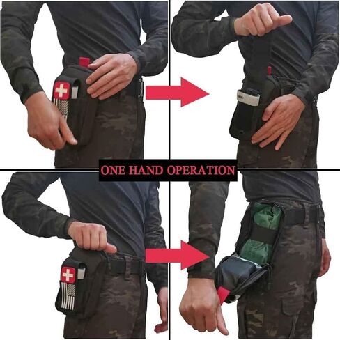 ترقية 69 قطعة من قطع الليزر التكتيكية Molle Ifak Trauma Kit Refil Medical Emergency Survival First Aid Kit Rip Away EMT Medic Kit للتخييم العسكري والمشي لمسافات طويلة والسفر (أسود) in Kuwait