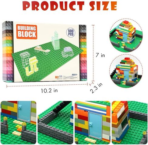 مجموعة مكعبات البناء الكلاسيكية، 500 قطعة مكعبات بناء أساسية، STEM Creative متوافقة مع جميع العلامات التجارية الكبرى، لعبة تعليمية مثالية للأطفال والمراهقين in Kuwait