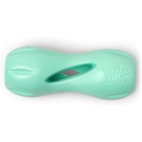 لعبة لغز الكلاب من West Paw Zogoflex Qwizl - لعبة مضغ تفاعلية للكلاب - توزع مكافآت الحيوانات الأليفة - لعبة إثراء الكلاب ذات الألوان الزاهية للمضغ العدواني، والجلب، والالتقاط، كبيرة 6.5 بوصة، يوسفي