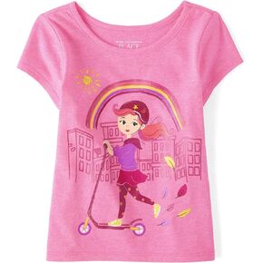 The Children's Place Baby Toddler Girls Short Sleeve Graphic T-Shirt, Dream,Lead,Achieve,Believe