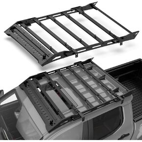 Heavy Duty Roof Rack Compatible with 4th Gen 2024 Toyota Tacoma Double/Crew Cab, No Drill Install Cargo Carrier with Aluminum T-Slot Cross Rails, Eye Bolts, Side Mount Brackets & Handles in Kuwait