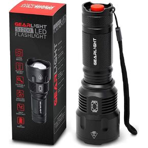 GearLight High-Powered LED Flashlight S1200 - Mid Size, Zoomable, Water Resistant, Handheld Light - High Lumen Camping, Outdoor, Emergency Flashlights