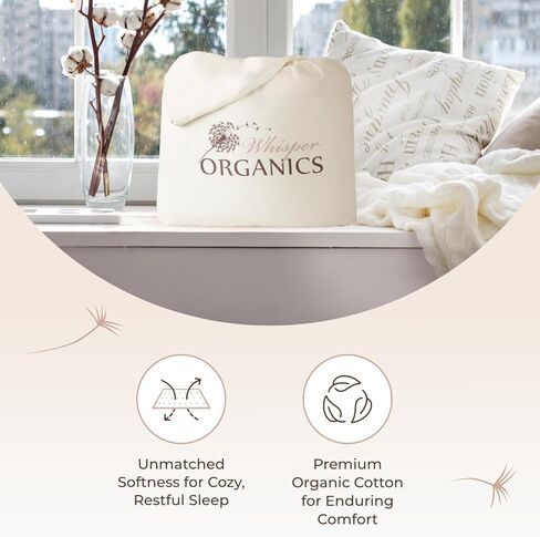 واقي مرتبة سرير الأطفال مقاوم للماء بنسبة 100% من Whisper Organics - معتمد من GOTS وFairtrade، مقاس 52x28x9 بوصة in Kuwait