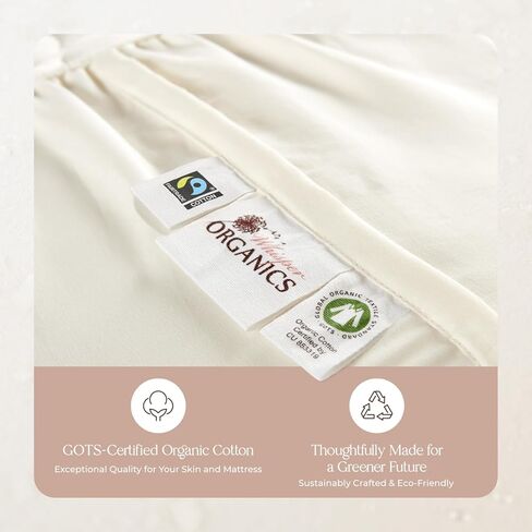 واقي مرتبة سرير الأطفال مقاوم للماء بنسبة 100% من Whisper Organics - معتمد من GOTS وFairtrade، مقاس 52x28x9 بوصة in Kuwait