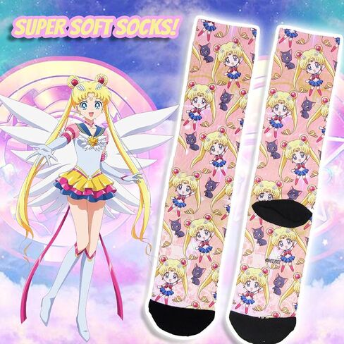Bioworld Sailor Moon Crystal Luna & Artemis Men's Crew Socks in Saudi Arabia