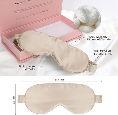 Silk Eye Mask for Sleep with Adjustable Strap for Women/Men/Adults Large 100% Mulberry Silk Sleeping Mask for Travel/Plane/Side Sleeper,Light Blue in Saudi Arabia