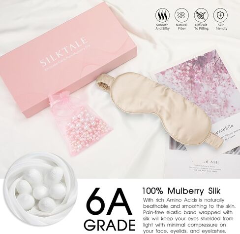Silk Eye Mask for Sleep with Adjustable Strap for Women/Men/Adults Large 100% Mulberry Silk Sleeping Mask for Travel/Plane/Side Sleeper,Light Blue in Saudi Arabia