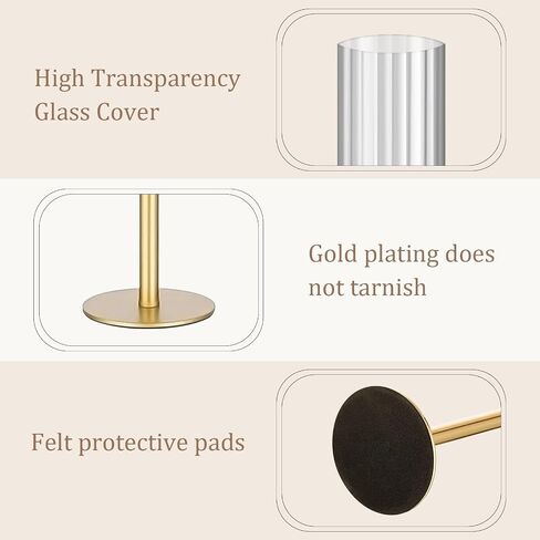 Gold Hurricane Candle Holders, Taper Glass Cover Candlestick, Tall Brass Candle Stick Decor for Table, Centerpiece, Wedding, Dinning, Party on Indoor and Outdoor, Set of 6 in Saudi Arabia