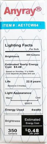 3-لمبات E17 LED لفرن الميكروويف، ضوء موقد تحت الميكروويف 40 وات يعادل (أبيض بارد 6000 ك) in Saudi Arabia
