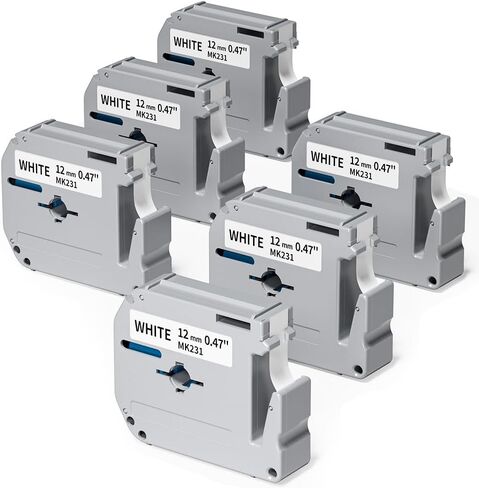Black Label Tape for PT-M95 PT-70BM PT-65 PT-45 White on Black Replacement for Brother M Tape Label Maker 12mm 0.47 Inch MK-335 Compatible with P Touch M Series Tape Refill 0.47" x 26.2' 4-Pack in Kuwait