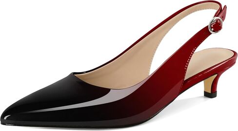 YODEKS Women's Kitten Heels Pumps Pointed Toe Slingbacks Mid Heel Spring Sandals Dress Shoes in Saudi Arabia
