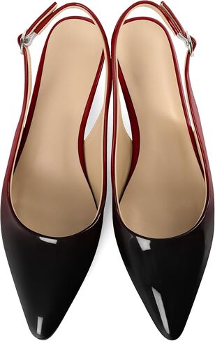 YODEKS Women's Kitten Heels Pumps Pointed Toe Slingbacks Mid Heel Spring Sandals Dress Shoes in Saudi Arabia