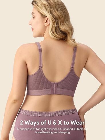 HBselect Nursing Bras for Breastfeeding, Seamless V Neck Maternity Bra Wireless Women Pregnancy Postpartum Bra Sleep Bralette in Kuwait