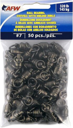 American Fishing Wire Black Ball Bearing Swivels (3 Pieces), Size 7, 320 Pound Test in Kuwait