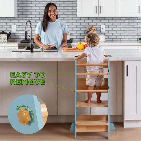 Toddler Standing Tower - Adjustable Height Toddler Kitchen Stool Helper - Ideal Kids Kitchen Step Stool for Learning New Skills - 2024 Design with Safety Feet - Pink in Saudi Arabia