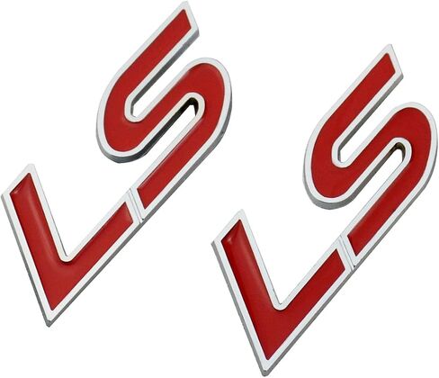 2X LS شعارات 3D شارات معدنية لوحة اليسار واليمين الحاجز الباب الخلفي الجذع شعار ملصق لشاحنات السيارات العالمية (أسود) in Kuwait