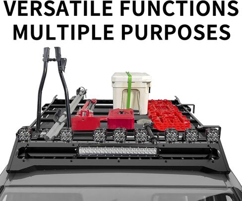 Heavy Duty Roof Rack Compatible with 4th Gen 2024 Toyota Tacoma Double/Crew Cab, No Drill Install Cargo Carrier with Aluminum T-Slot Cross Rails, Eye Bolts, Side Mount Brackets & Handles in Kuwait