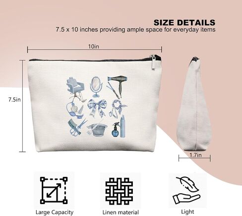 Hairstylist Gifts Women Makeup Bag Make Up Bag, Cosmetic Bags for Hairstylists, Hairdresser Gifts for Cosmetology Student Teen Girls in Kuwait