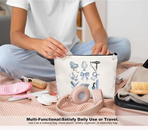 Hairstylist Gifts Women Makeup Bag Make Up Bag, Cosmetic Bags for Hairstylists, Hairdresser Gifts for Cosmetology Student Teen Girls in Kuwait