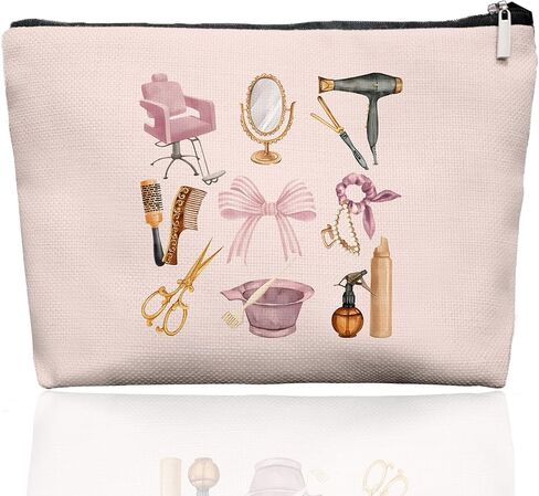 Hairstylist Gifts Women Makeup Bag Make Up Bag, Cosmetic Bags for Hairstylists, Hairdresser Gifts for Cosmetology Student Teen Girls in Kuwait