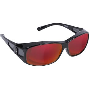 Unisex Fit Over Wrap Sunglasses Polarized Lens Wear Over Eyeglasses UV400 Protection Shades for Men and Women Outdoor Activities Driving, Fishing - Matt Black/Black RED REVO (Pack in Case) in Saudi Arabia