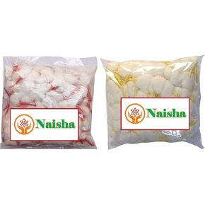 Naisha Combo Pack of 300+300 Hand Rolled Organic Cotton Puja Wicks & Handmade Twisted Cotton Wicks Long Bati for Oil Lamp Diya Jyot Batti Light in Temple/Oil Lamps/Diwali/Festivals