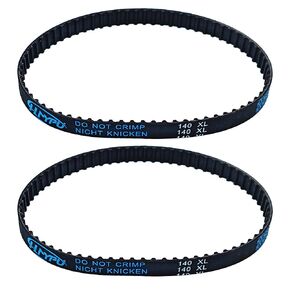 Acoeitl 150XL037 حزام توقيت بكرات مطاطية محرك موجه 10 مم عرض 75 سنًا حلقة مغلقة مرنة توتر جيد يمنع الانزلاق موضع دقيق سهل الاستبدال لحزام قرص الطاولة ساندر 2 قطعة أسود