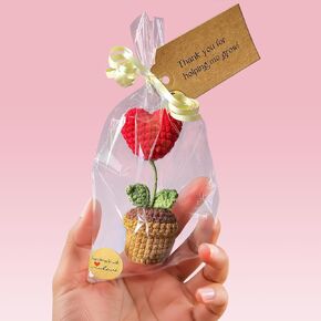 Teacher Gifts - Thank You For Helping Me Grow - Crochet Heart Gifts - Lovely Teacher Appreciation Gifts - Best Teacher Gift for Nursery Teacher, Teaching Assistant