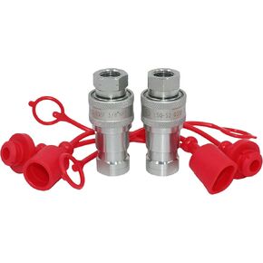 LSQ-S2-01 1/8 '' NPT وصلات التوصيل السريع الهيدروليكية ISO 7241-B قارنات التوصيل الهيدروليكية للجرار قطع الاتصال السريع الهيدروليكي مع أغطية الغبار استبدال HNV 18 NPT M / F in Kuwait