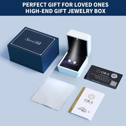 2CT Moissanite Stud Earrings, Halo Square D Color Ideal Cut 925 Sterling Silver Earrings for Women with Certificate of Authenticity in Kuwait