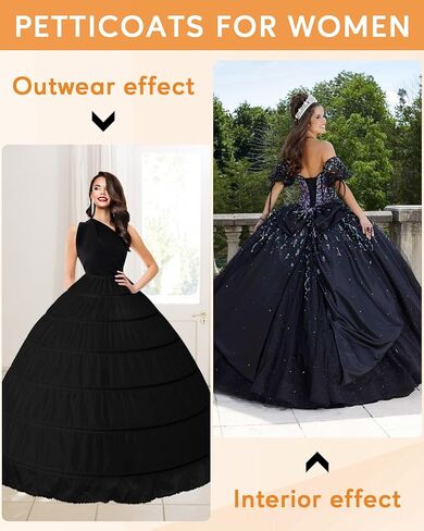 SHEJIZE Women’s Petticoat Skirt Crinoline for Women Hoop Skirt Petticoat Underskirt Half Slips (Plus Size Petticoat) in Kuwait
