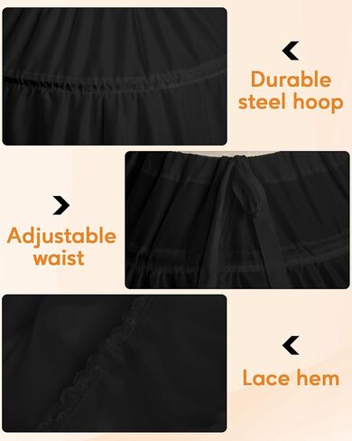 SHEJIZE Women’s Petticoat Skirt Crinoline for Women Hoop Skirt Petticoat Underskirt Half Slips (Plus Size Petticoat) in Kuwait
